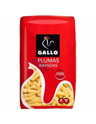 PASTA GALLO PLUMA RAYADA 450 GRS.