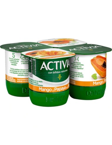 ACTIVIA SOJA MANGO PAPAYA X 4