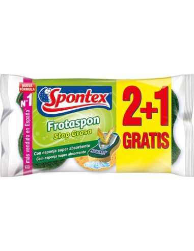 ESTROPAJO SPONTEX FROTASPON PK-2 +1 AZUL