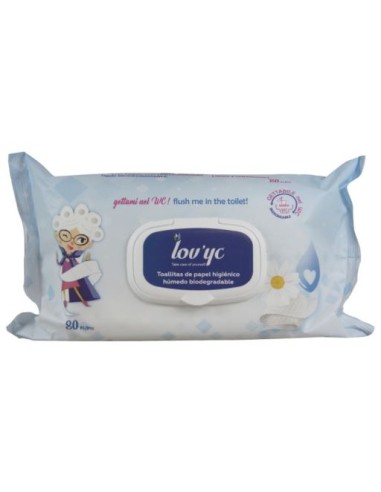 LOVYC TOALLITAS DE PAPEL HIGIENICO 80 UNI CON TAPA