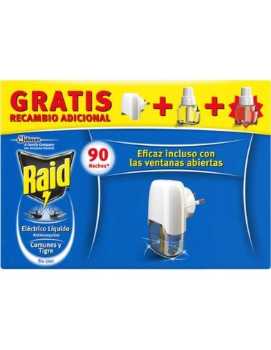 RAID INSECTICIDA LIQUI 45 NOCHES AP + 2 RECAMBIOS