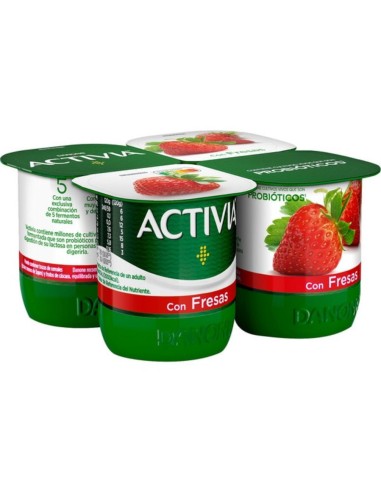 ACTIVIA CON FRESAS X 4