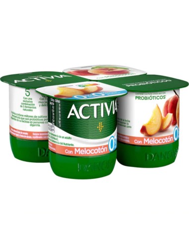 ACTIVIA 0% CON MELOCOTON X 4