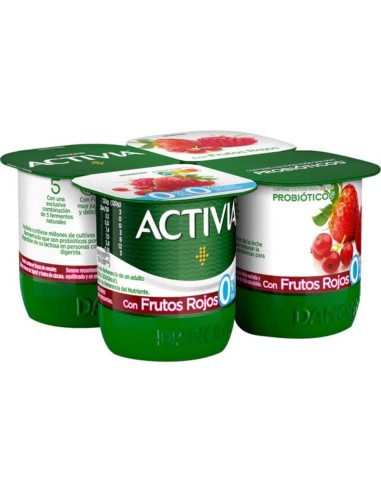 ACTIVIA 0% CON FRUTOS ROJOS X4