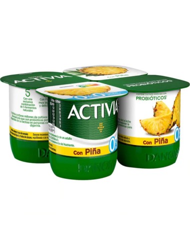 ACTIVIA 0 % CON PIÑA X 4