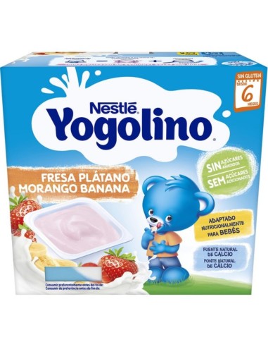 POSTRE INFANTIL NESTLE YOGOLINO FRESA-PLATANO PK-4 