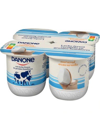 YOGUR NATURAL AZUCARADO DANONE  X4