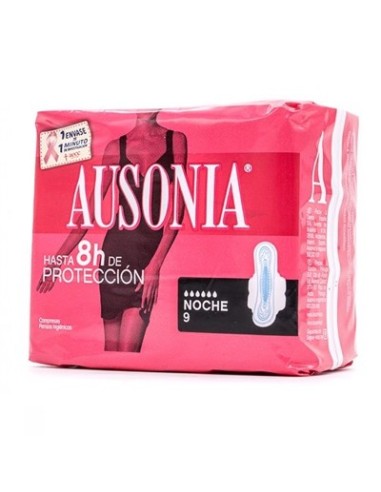 AUSONIA AIR DRY COMPRESAS ALAS NOCHE 9 UNID