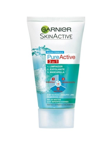 GARNIER PURE 150 ML LIMPIADOR ARCILLA 3 EN 1 