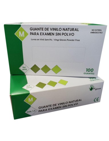 GUANTE VINILO NATURAL SIN POLVO TALLA M