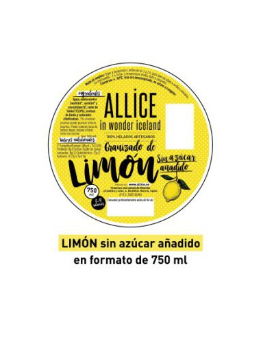 GRANIZADO DE LIMON S/A 750 ML. ALLICE.