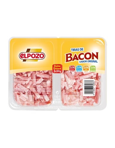 BACON TIRAS 2 X 50 GR EL POZO 