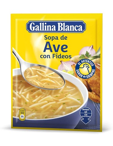 SOPA G.BLANCA AVE CON FIDEOS