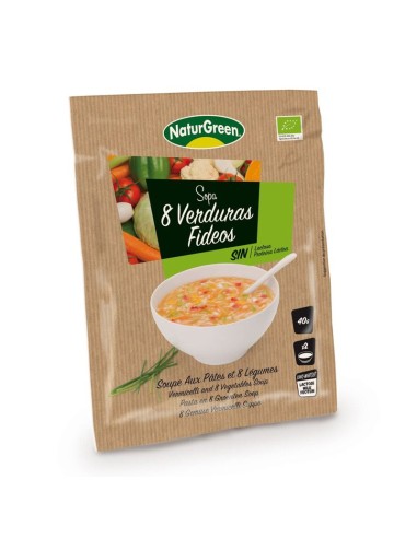 SOPA FIDEOS 8 VERDURAS BIO 40 GR