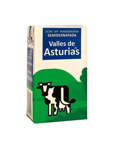 LECHE VALLES DE ASTURIAS SEMIDESNAT. 1 LT