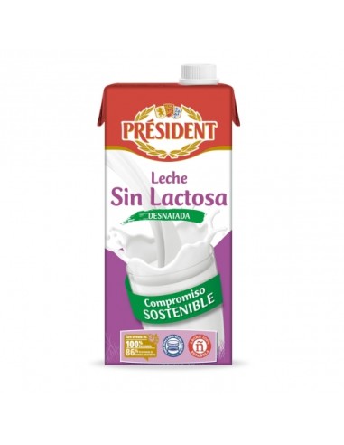 LECHE PRESIDENT SIN LACTOSA DESNT. 1 L BRIK