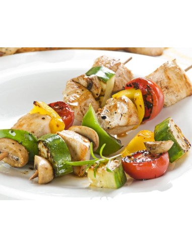 BROCHETAS DE POLLO CON VERDURAS EL KG SALE A: