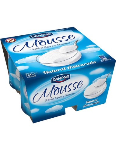 MOUSSE NATURAL AZUCARADO X 4 DANONE 