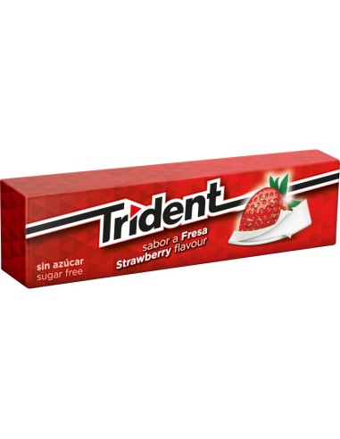 CHICLES TRIDENT SABOR A FRESA 10 GRAGEAS 