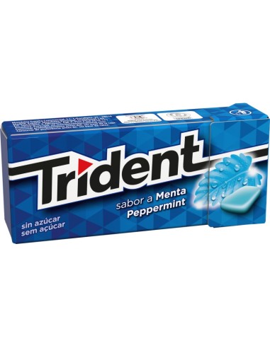 CHICLES TRIDENT SABOR A MENTA SIN AZUCAR 10 GR