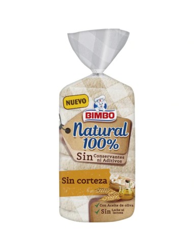 BIMBO PAN DE MOLDE NATURAL 100 % 460 GR SIN CORTEZA