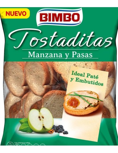 BIMBO MINI TOSTAS MANZANA Y PASAS 100 GR