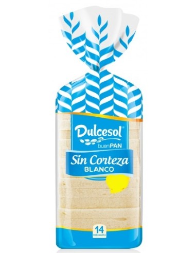 PAN DE MOLDE SIN CORTEZA 450 GR. DULCESOL