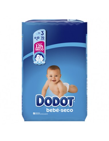 PAÑAL DODOT BEBE SECO  6-10 KG T-3 62 UN