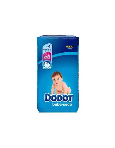 PAÑAL DODOT BEBE SECO 9-14 KG T-4 58 UND