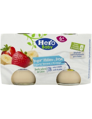 YOGUR HERO PLATANO-FRESA TARRO 120 GRS X 2 