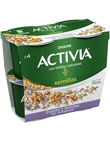 ACTIVIA BIFIDUS ESPELTA Y SEMILLAS DE AMAPOLA X4