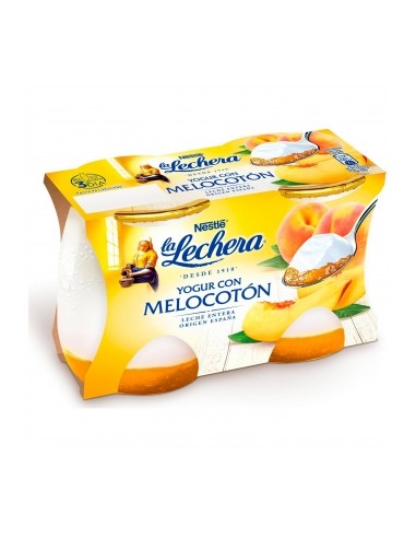 YOGURT CON MELOCOTON LA LECHERA X 2 