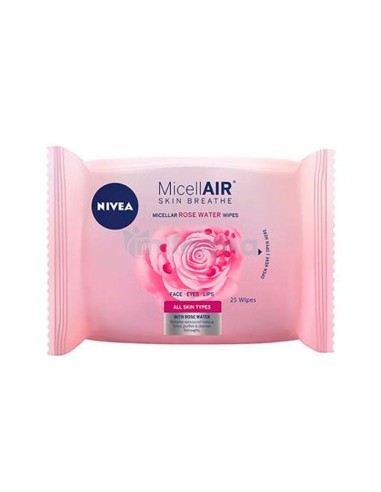 NIVEA VISAGE TOALLITAS 25 UNI. MICELLAIR PETALOS DE ROSA