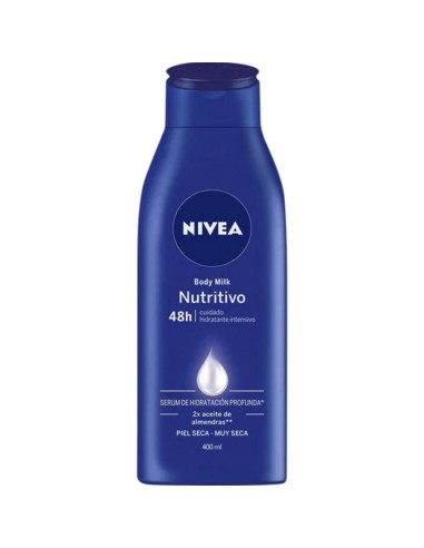 NIVEA BODY MILK 400ML.NUTRITIVA AZUL PIEL SECA-MUY SECA