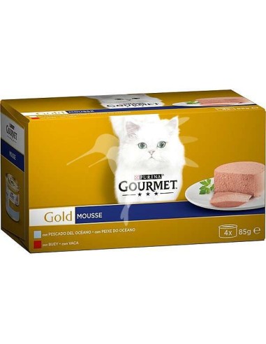 COMIDA GATOS GOURMET GOLD MOUSSE PK-4 X