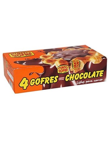 4 GOFRES CON CHOCOLATE PUNTO DE GOFRE.