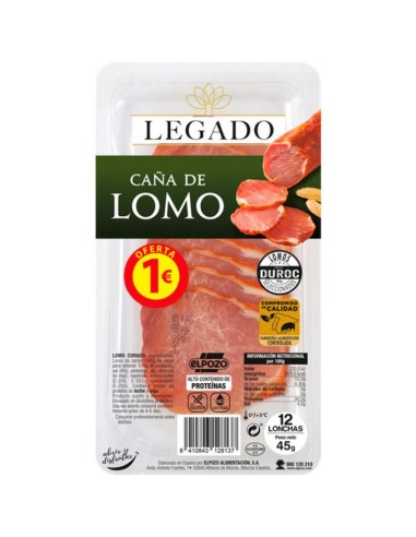 LOMO CURADO LONCHAS EL POZO 45 GR.