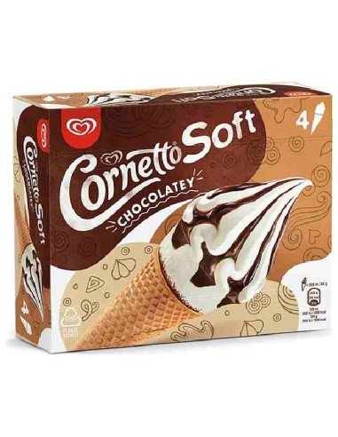 CORNETTO SOFT VAINILLA Y CHOCOLATE X 4 