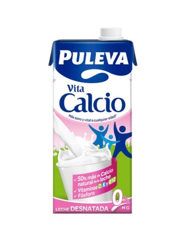 LECHE PULEVA CALCIO DESNATADA BRIK 1 LT.