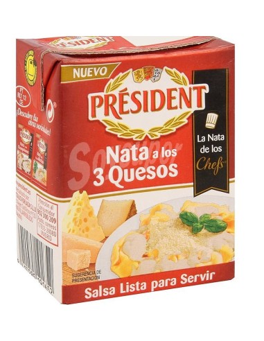 SALSA NATA PRESIDENT 3 QUESOS BRIK 200 M