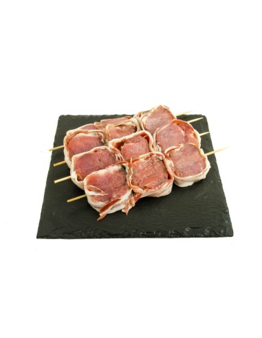 BROCHETA DE POLLO/BACON EL KG SALE A: