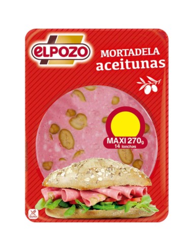 MORTADELA CON ACEITUNAS EL POZO 300 GR.