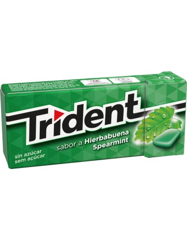 TRIDENT SABOR A HIERBABUENA 10 GRAGEAS SIN AZUCAR 