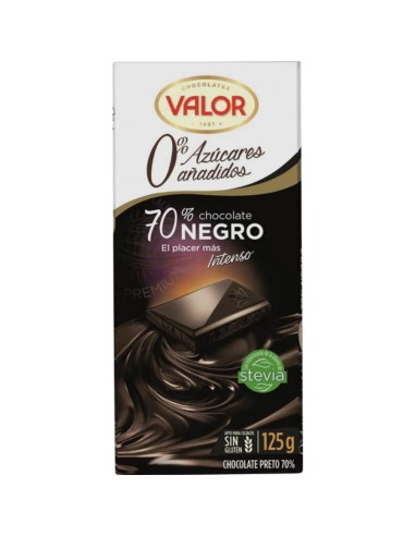 CHCTE. VALOR S/AZUCAR NEGRO 70% 100 GR.