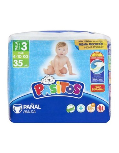 PAÑAL PASITOS 4-9 KG T.3 56 UND.