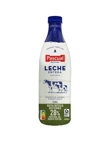 LECHE PASCUAL BOTELLA  ENTERA 1.5 LT