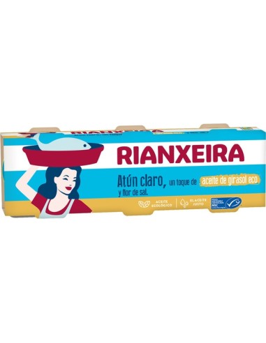 ATUN CLARO RIANXEIRA ACEITE GIRASOL PACK-3