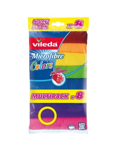 BAYETA VILEDA MICROFIBRA COLORS PK-8