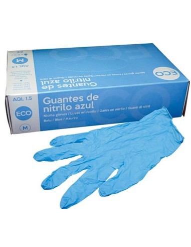 GUANTES DE NITRILO AZUL T- GRANDE 100 UNIDADES