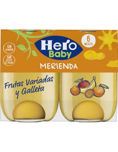 MERIENDA HERO FRUTAS CON GALLETA 190 GRS